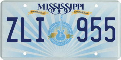 MS license plate ZLI955