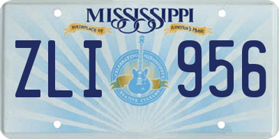 MS license plate ZLI956