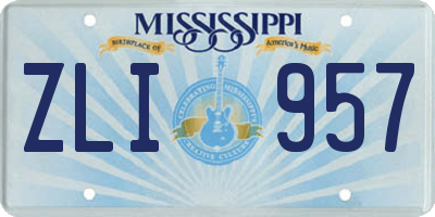 MS license plate ZLI957