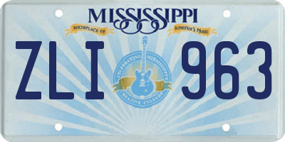 MS license plate ZLI963
