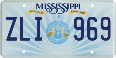 MS license plate ZLI969