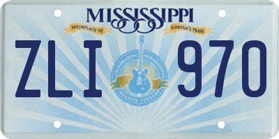 MS license plate ZLI970