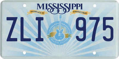 MS license plate ZLI975