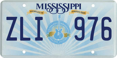 MS license plate ZLI976