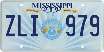 MS license plate ZLI979