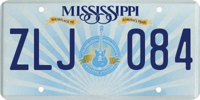 MS license plate ZLJ084