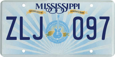 MS license plate ZLJ097