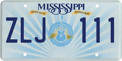 MS license plate ZLJ111