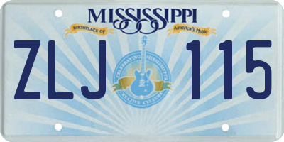 MS license plate ZLJ115