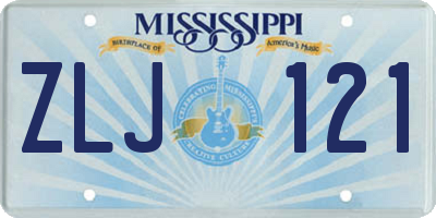 MS license plate ZLJ121