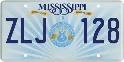 MS license plate ZLJ128