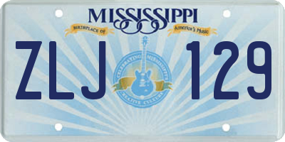 MS license plate ZLJ129