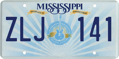 MS license plate ZLJ141