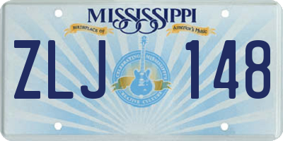 MS license plate ZLJ148