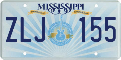 MS license plate ZLJ155