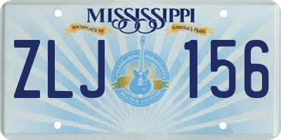 MS license plate ZLJ156