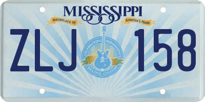 MS license plate ZLJ158