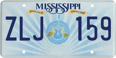 MS license plate ZLJ159