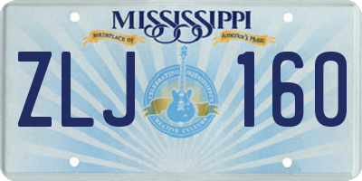 MS license plate ZLJ160