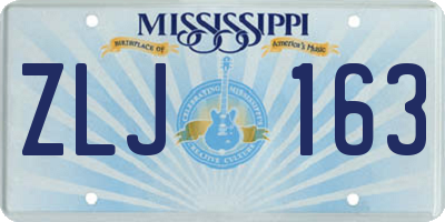 MS license plate ZLJ163