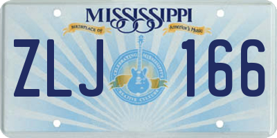 MS license plate ZLJ166