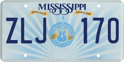 MS license plate ZLJ170