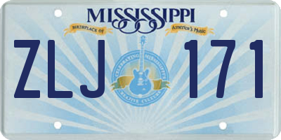 MS license plate ZLJ171