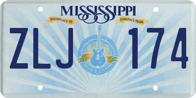 MS license plate ZLJ174