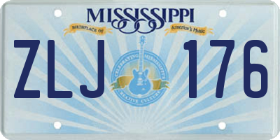 MS license plate ZLJ176