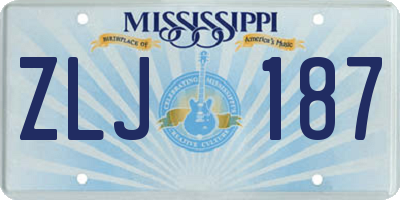 MS license plate ZLJ187