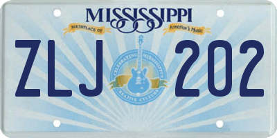 MS license plate ZLJ202