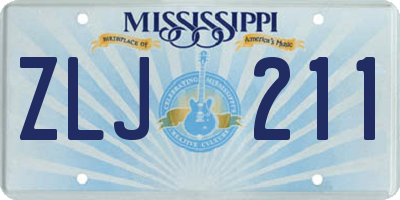 MS license plate ZLJ211
