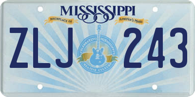 MS license plate ZLJ243