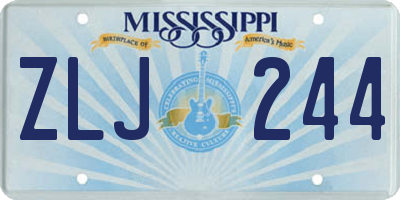 MS license plate ZLJ244
