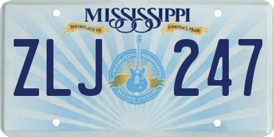 MS license plate ZLJ247