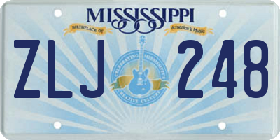 MS license plate ZLJ248