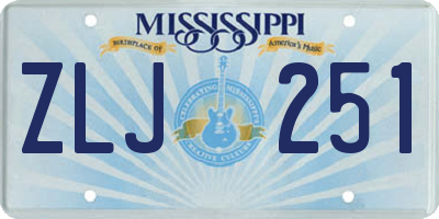 MS license plate ZLJ251