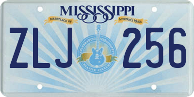 MS license plate ZLJ256