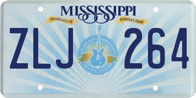 MS license plate ZLJ264