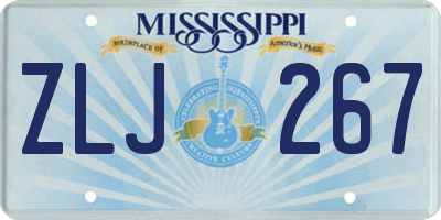 MS license plate ZLJ267