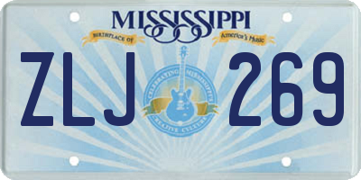 MS license plate ZLJ269