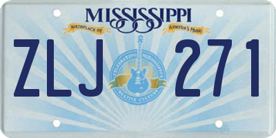 MS license plate ZLJ271