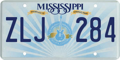 MS license plate ZLJ284