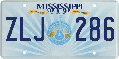 MS license plate ZLJ286