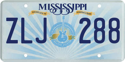 MS license plate ZLJ288