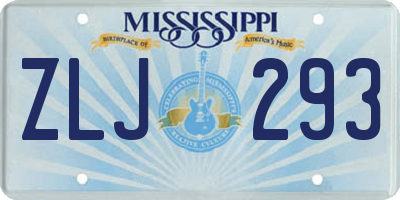 MS license plate ZLJ293