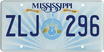 MS license plate ZLJ296
