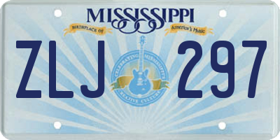 MS license plate ZLJ297