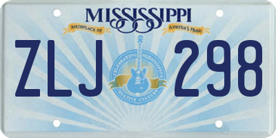 MS license plate ZLJ298