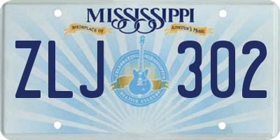MS license plate ZLJ302